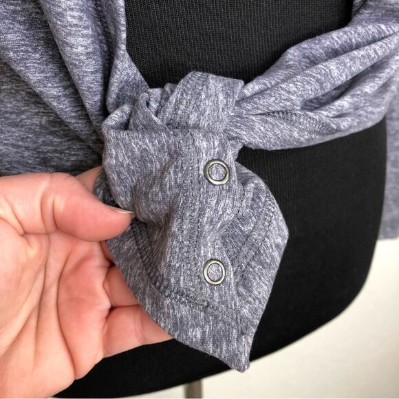 Ivivva girls gray open front tie waist jacket top size 8 - Picture 6 of 13